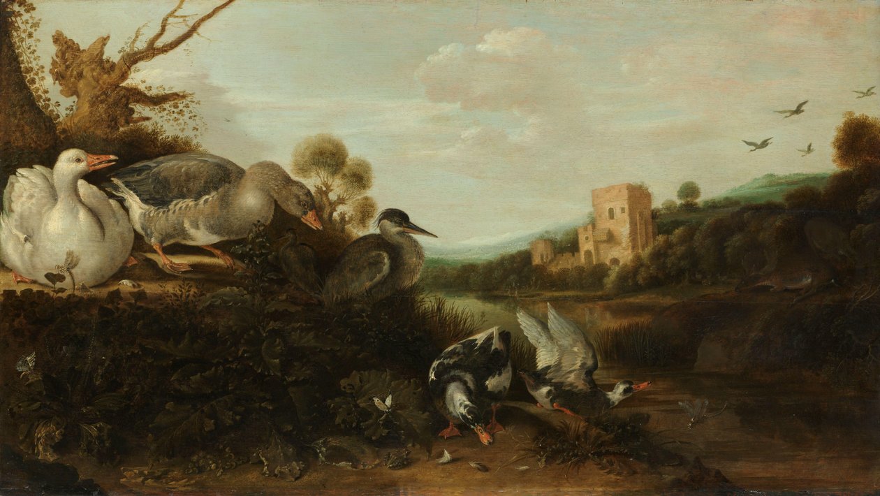 Watervogels door Gijsbert Gillisz de Hondecoeter