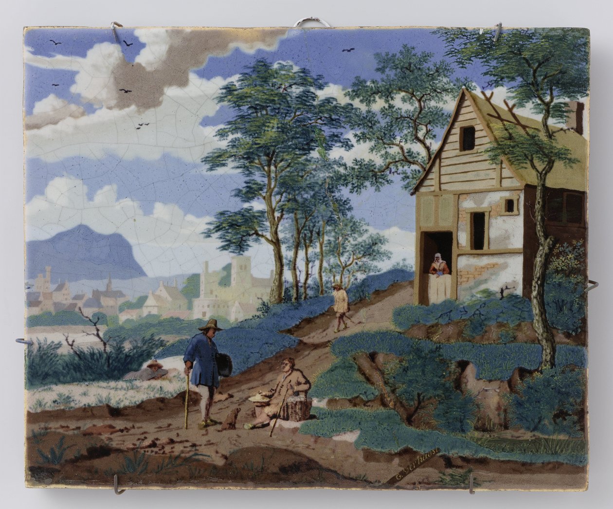 Plaat met landschap door Gijsbrecht Verhaast