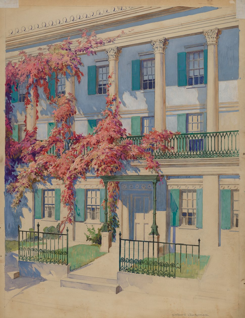 Gietijzeren tuinbalkon, 1935-1942 door Gilbert Sackerman