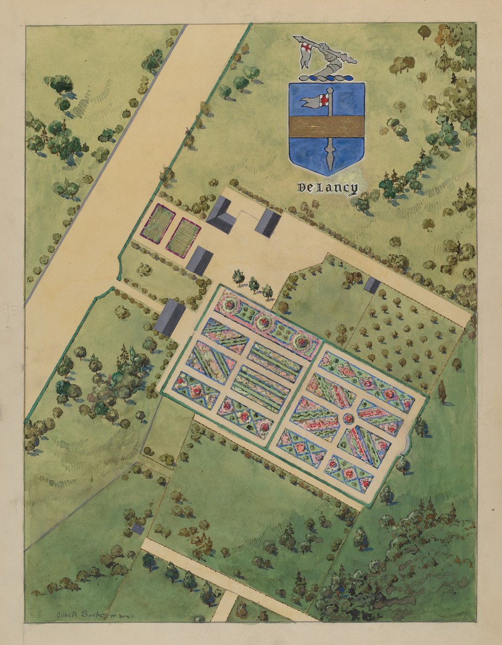 J. Delancey-landgoed, ca. 1936 door Gilbert Sackerman