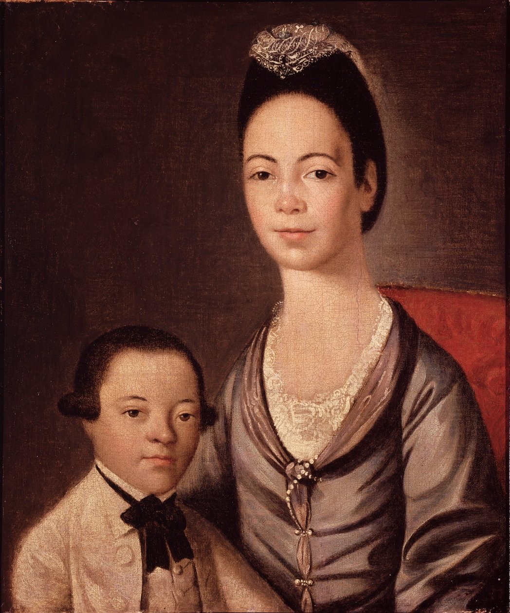 Mevrouw Aaron Lopez en haar zoon Joshua door Gilbert Stuart