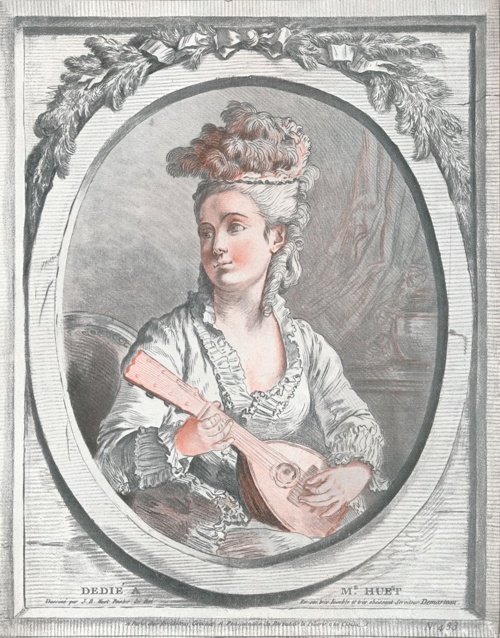 Portret van Madame Huet door Gilles Demarteau