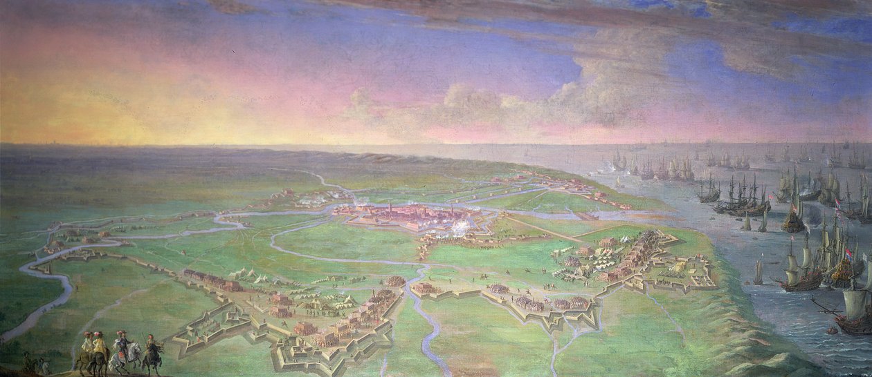 Panoramisch Uitzicht op Gravelines belegerd door de Hertog van Orléans in juli 1643 door Gillis Peeters