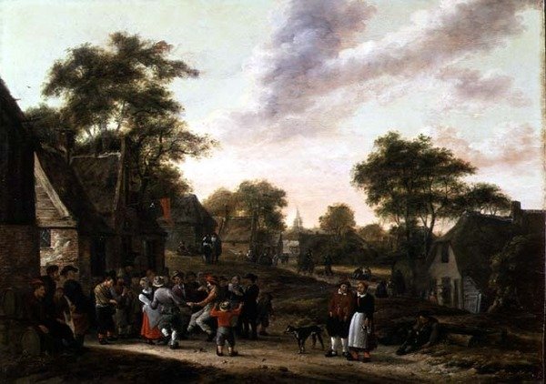 Boeren op een Dansfeest door Gillis Rombouts