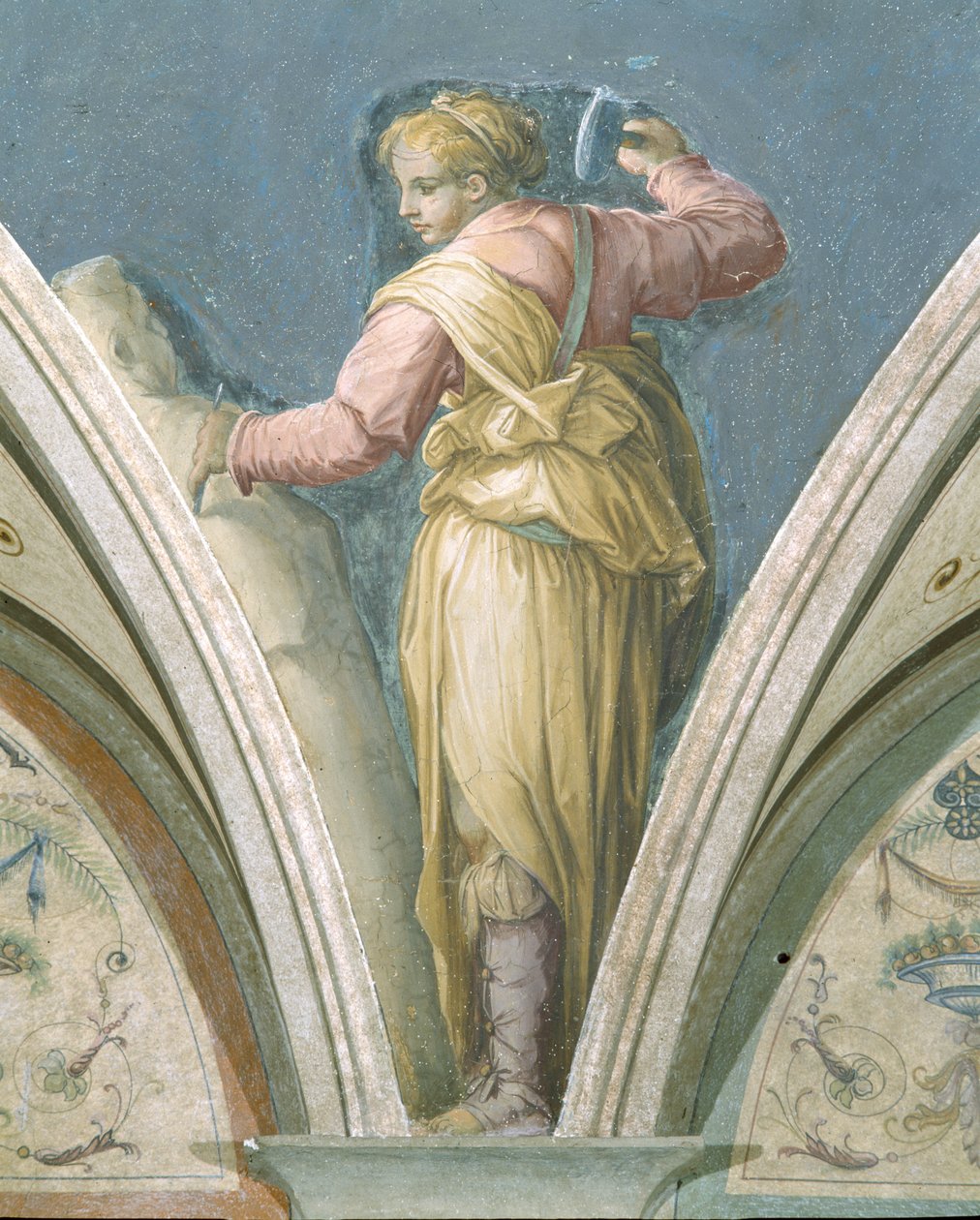 Beeldhouwwerk, De Vier Kunsten, Peduccio, Camera della Fama, 1542 door Giorgio Vasari
