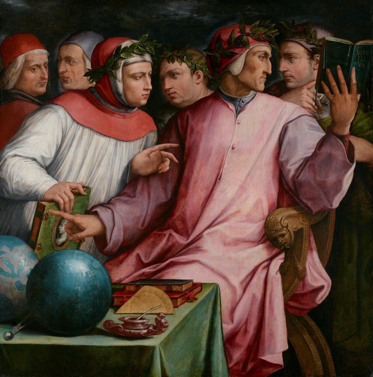 Zes Toscaanse dichters, 1544 door Giorgio Vasari