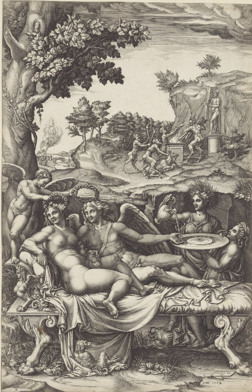 Amor en Psyche door Giorgio Ghisi