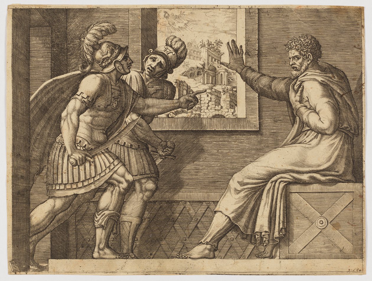 Caius Marius in de Gevangenis door Giorgio Ghisi