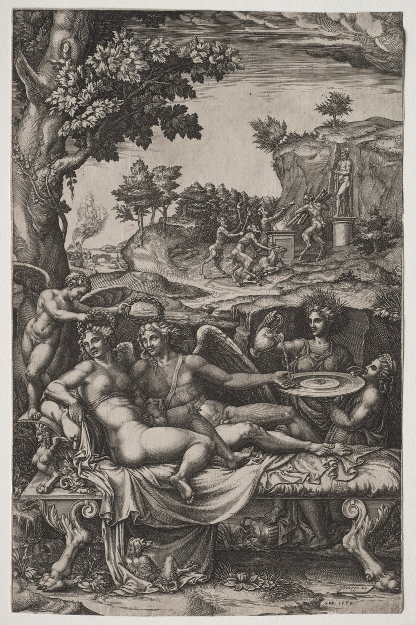 Cupido en Psyche, 1574 door Giorgio Ghisi