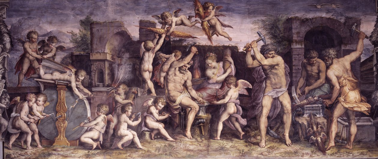 De smidse van Vulcanus, 1556-1557 door Giorgio Vasari