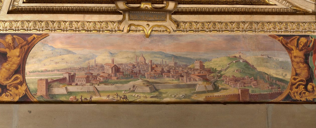 Uitzicht op Florence, 1557-1558 door Giorgio Vasari