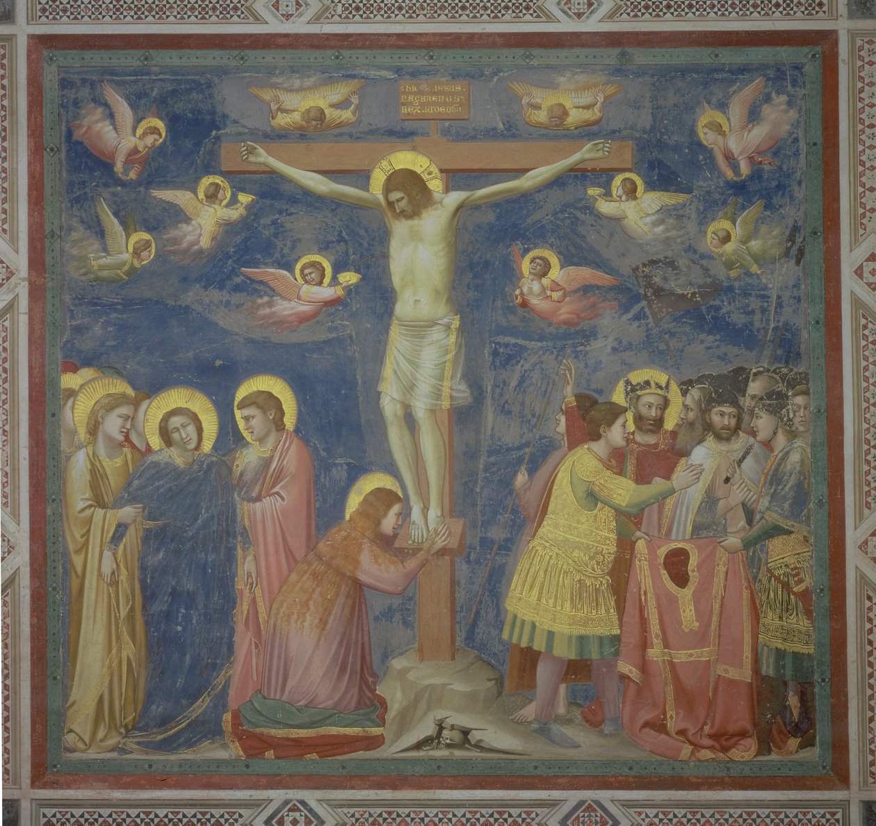 De Kruisiging, ca. 1305 (details) door Giotto di Bondone