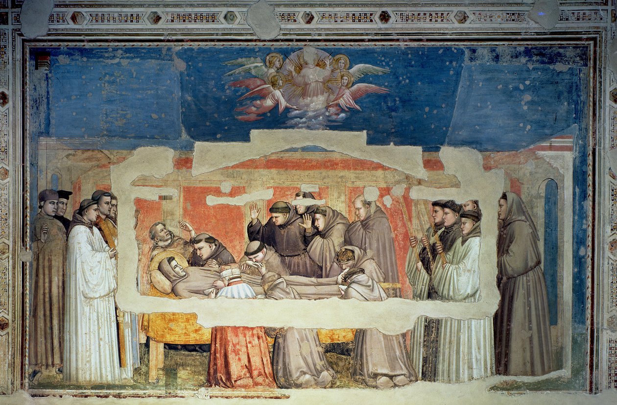 De dood van St. Franciscus, uit de Bardi-kapel door Giotto di Bondone