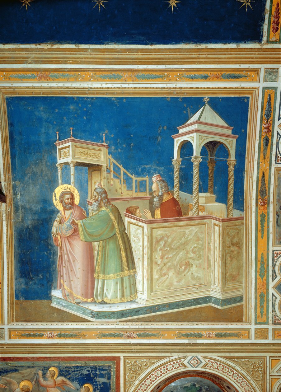 De verdrijving van Joachim uit de tempel, c.1305 door Giotto di Bondone