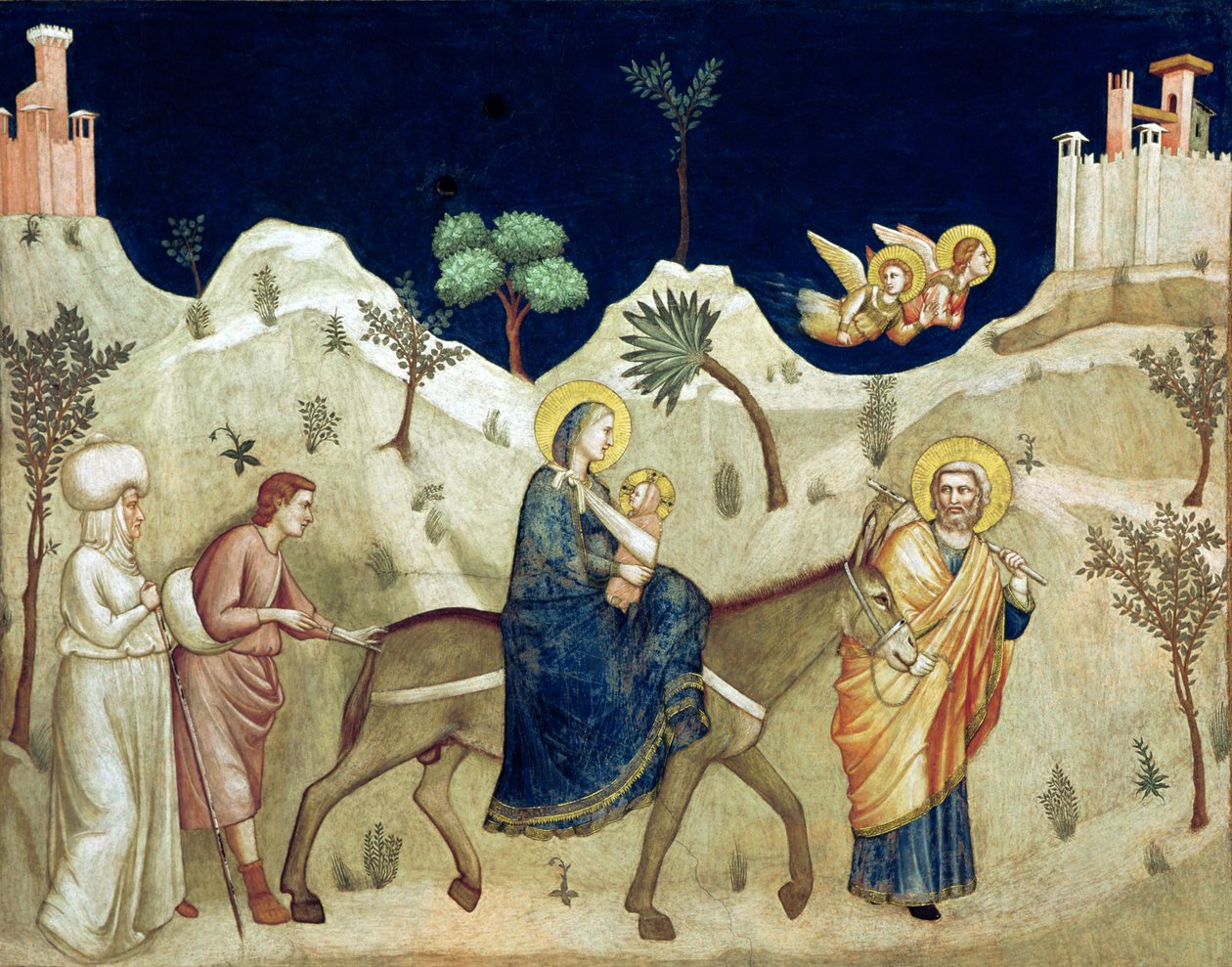 De vlucht naar Egypte door Giotto di Bondone