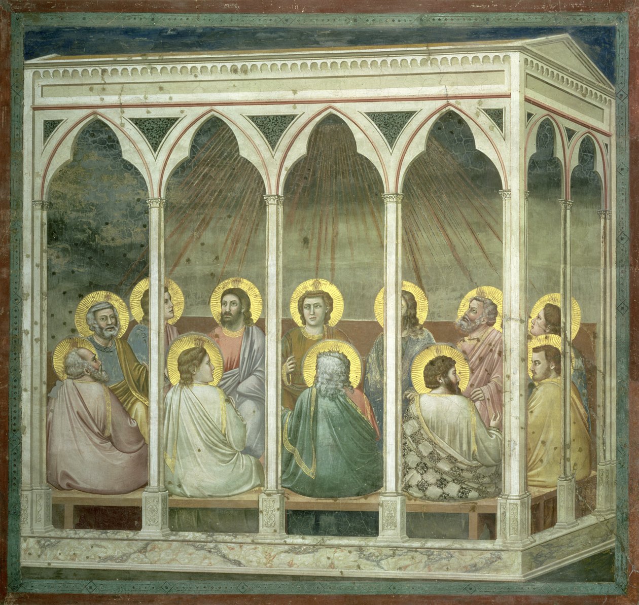 Pinksteren, c.1305 door Giotto di Bondone