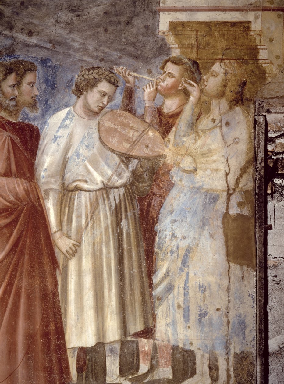 De bruiloftsprocessie van de Maagd (detail) door Giotto di Bondone