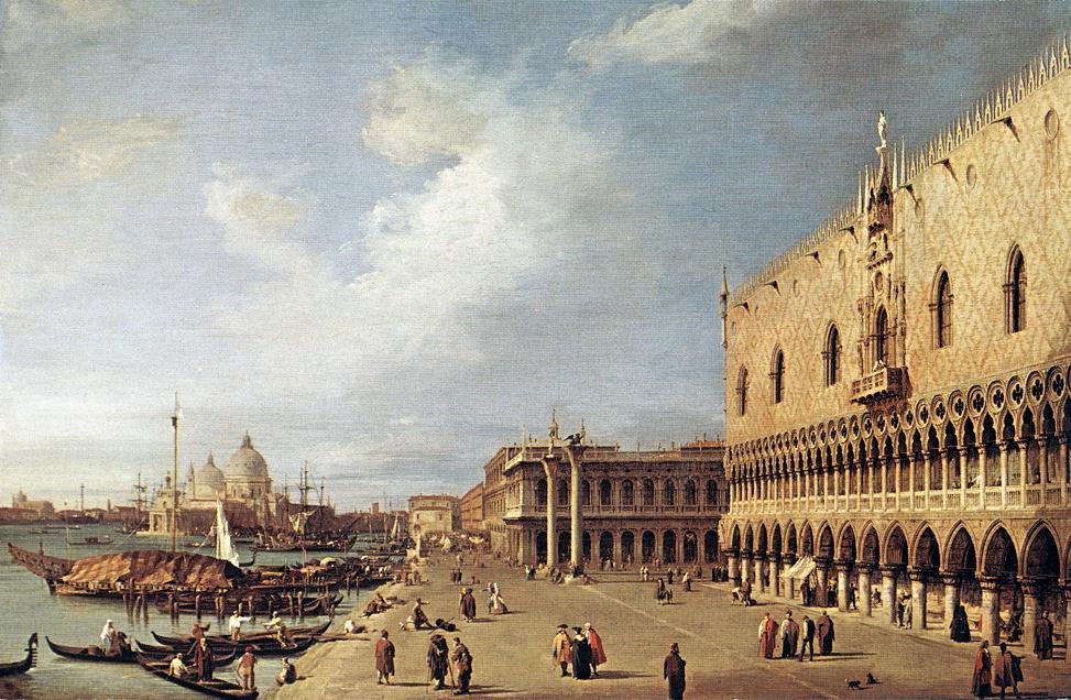 Uitzicht op het Dogepaleis door Giovanni Antonio Canal