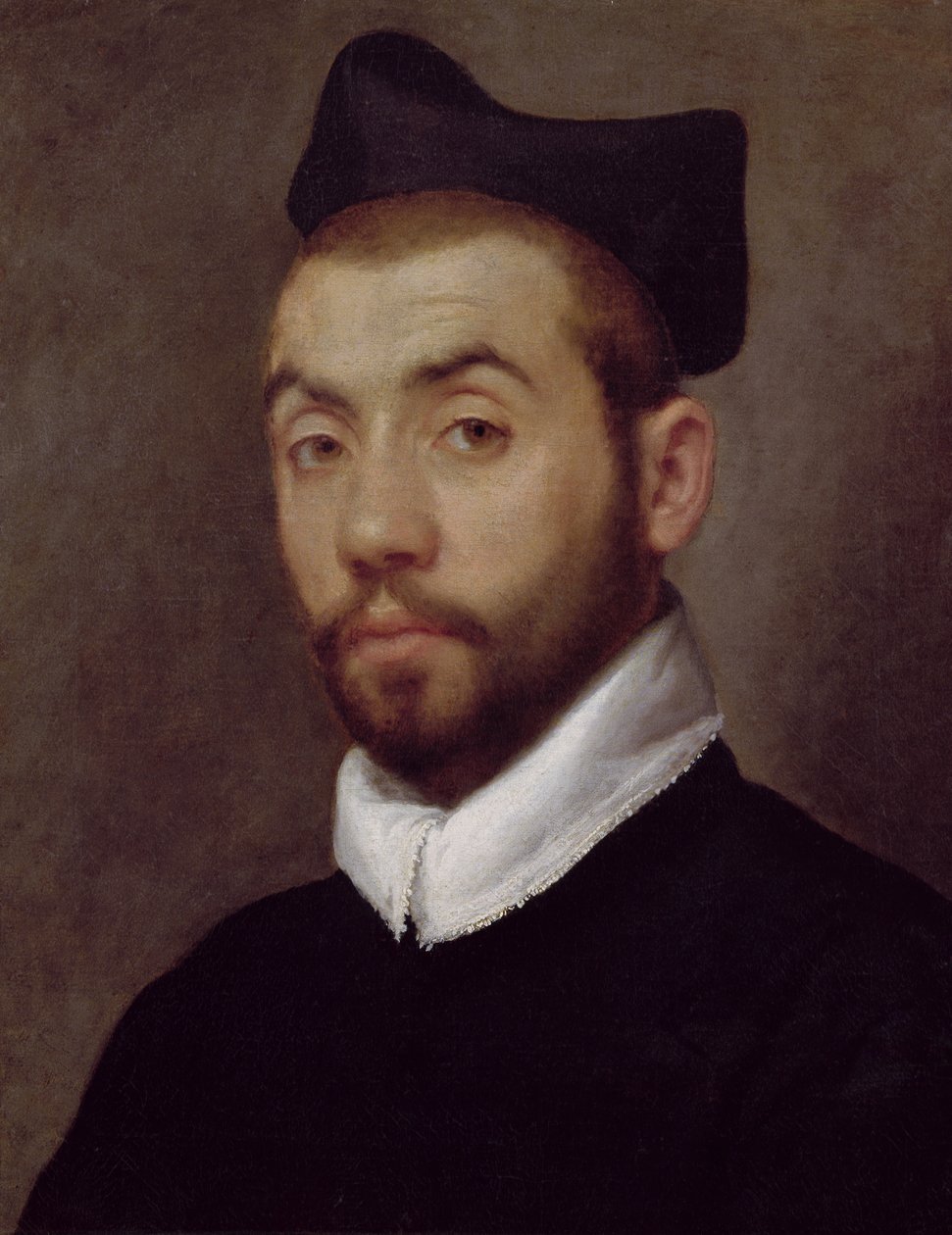 Portret van een Man, vermoedelijk Clement Marot (ca. 1495-1544) door Giovanni Battista Moroni