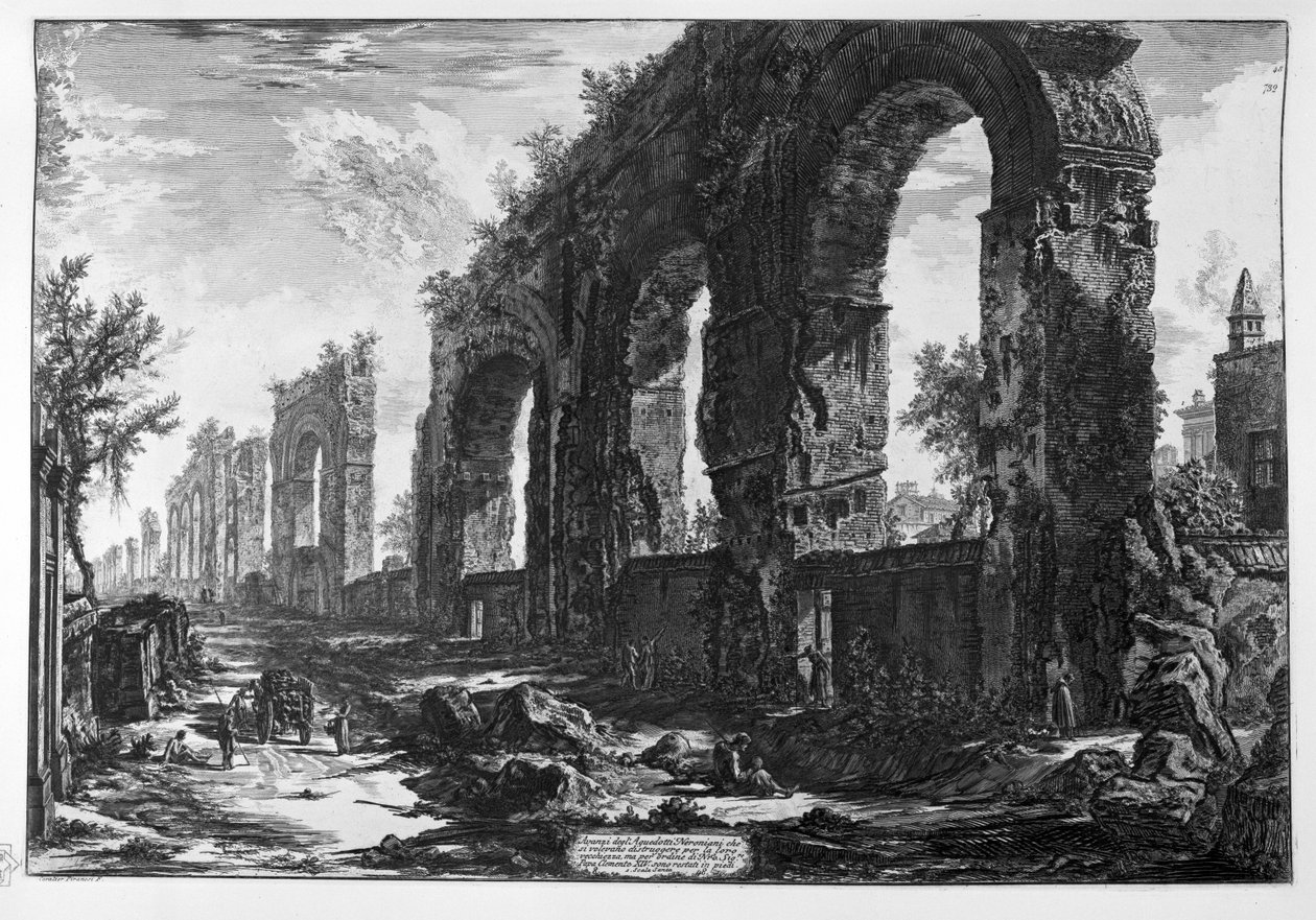 Restanten van de Neronische aquaducten door Giovanni Battista Piranesi