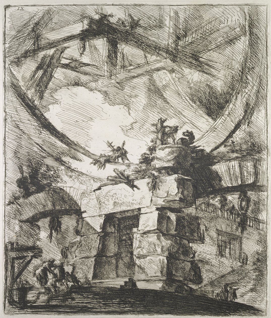 Carceri (Gevangenis) IX, 1760 door Giovanni Battista Piranesi