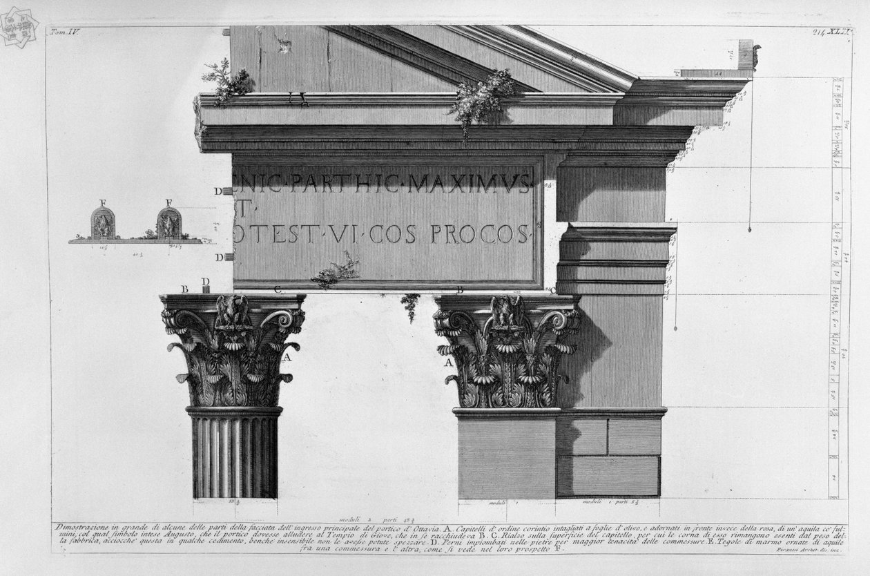 Portico di Ottavia door Giovanni Battista Piranesi