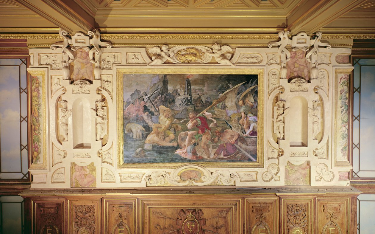 De wraak van Nauplius, 1535-40 door Giovanni Battista Rosso Fiorentino