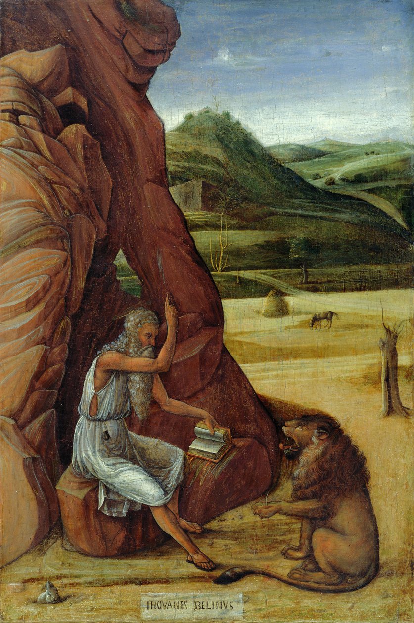 St. Hiëronymus in de Wildernis, c.1450 door Giovanni Bellini