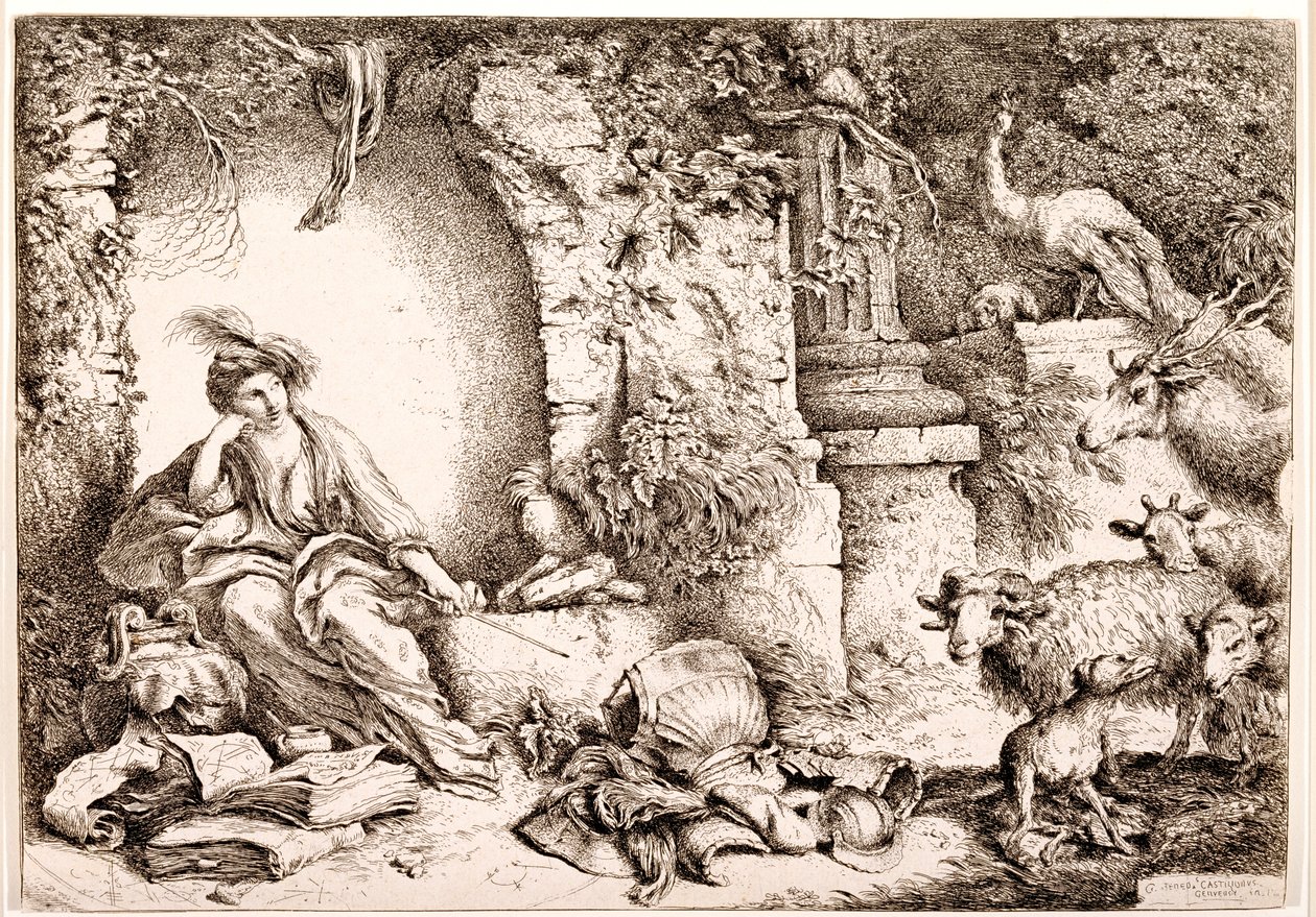 Circe verandert de mannen van Odysseus in beesten, ca. 1650-1651 door Giovanni Benedetto Castiglione