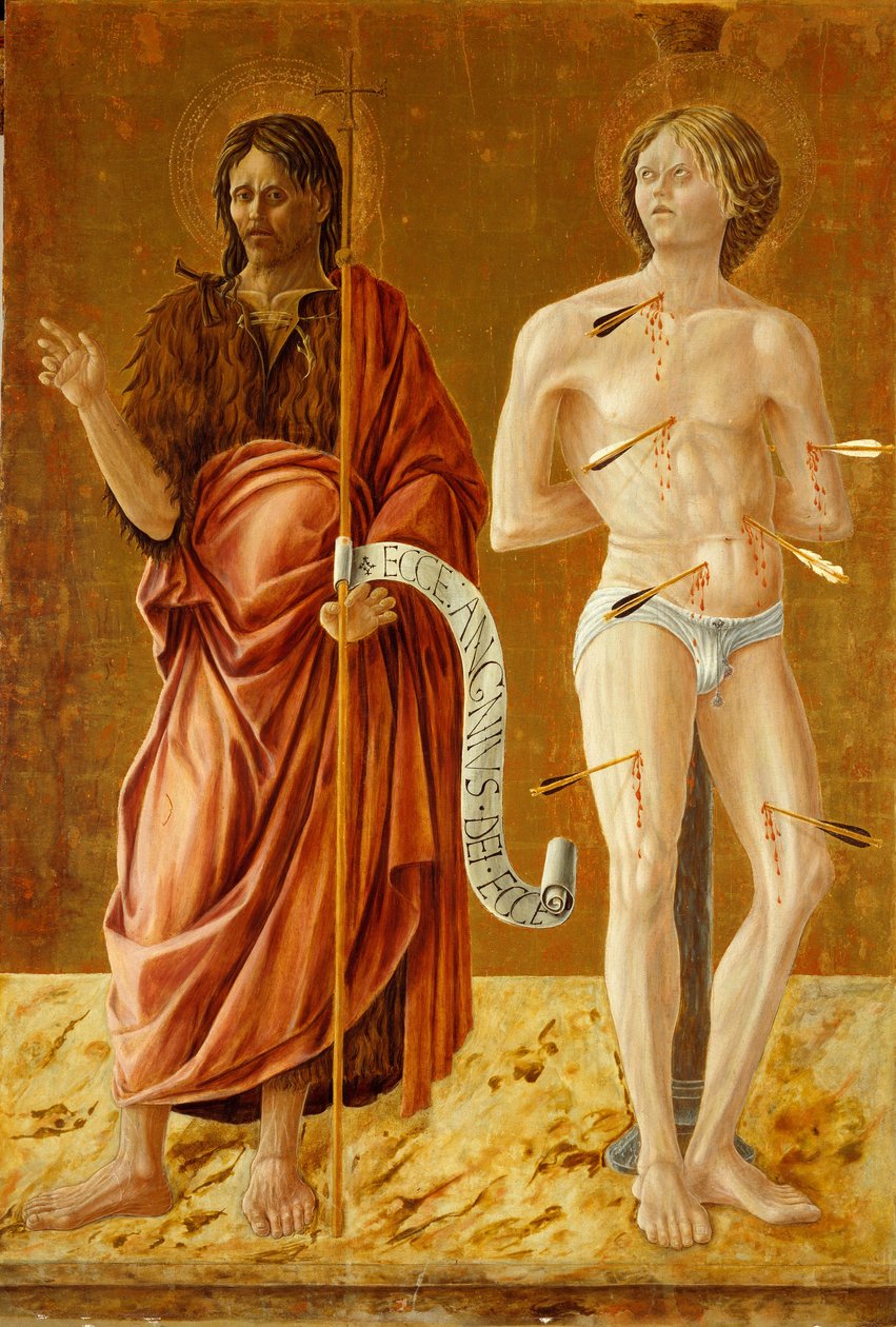 St. Johannes de Doper en St. Sebastian door Giovanni Boccati or Boccatto