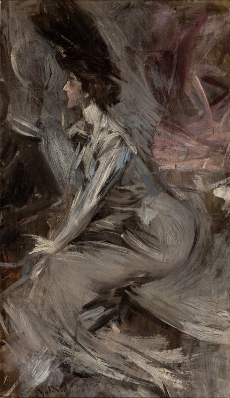 Zittende Dame Het Gesprek door Giovanni Boldini