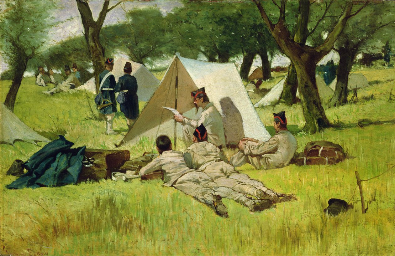 Het kamp door Giovanni Fattori
