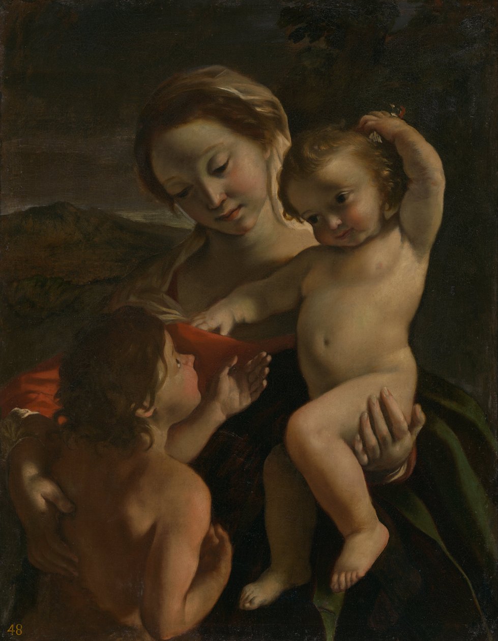 Madonna en Kind met de Jonge Johannes de Doper door Giovanni Lanfranco