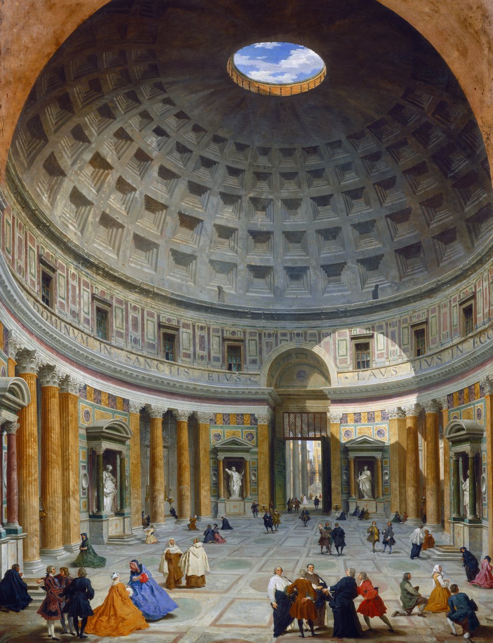 Interieur van het Pantheon, Rome door Giovanni Paolo Pannini