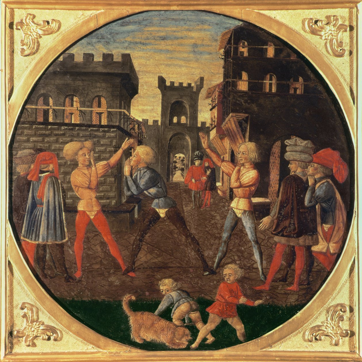 Het Spel van Civettino (tempera op paneel) door Giovanni di Ser Giovanni