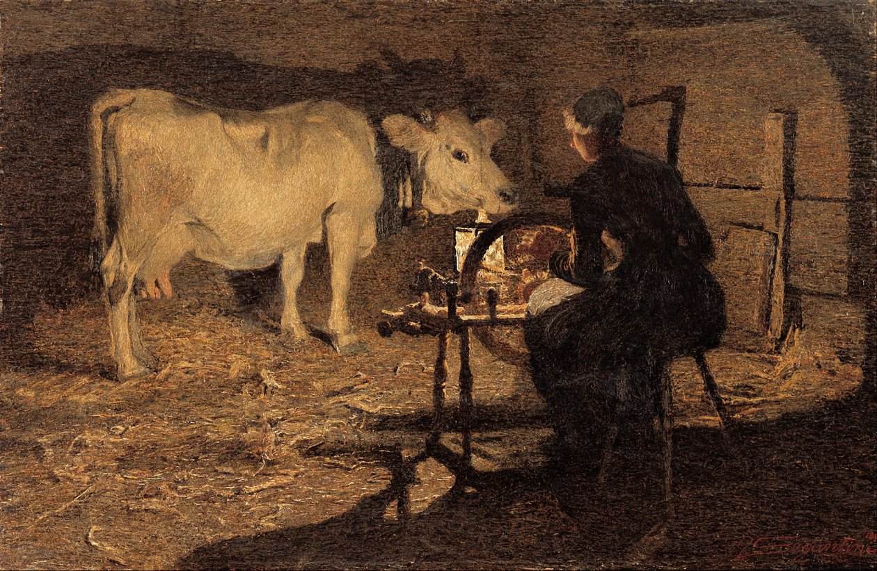 Spinnen door Giovanni Segantini