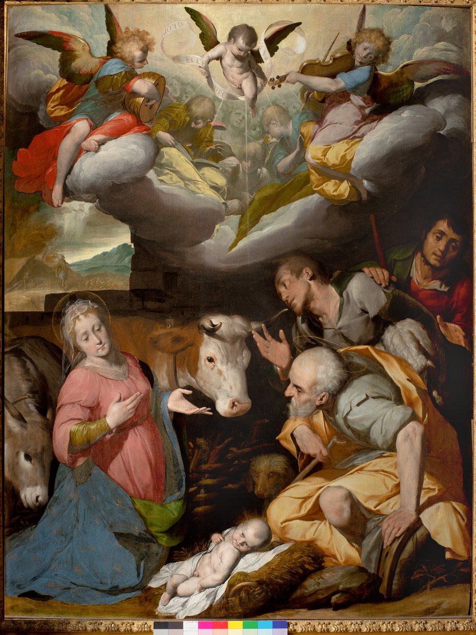 Aanbidding van de herders, 1592-95 door Giovanni Battista Crespi