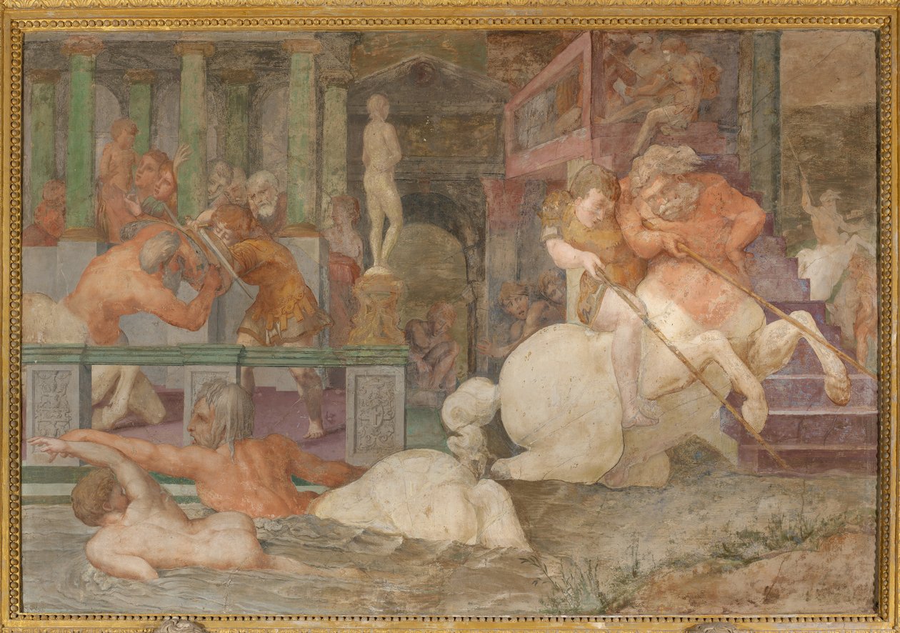 De opvoeding van Achilles door Giovanni Battista Rosso Fiorentino