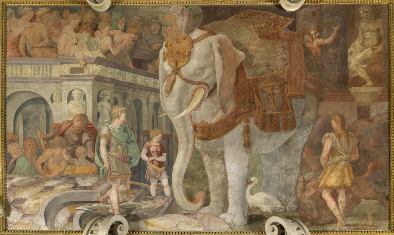 De koninklijke olifant door Giovanni Battista Rosso Fiorentino