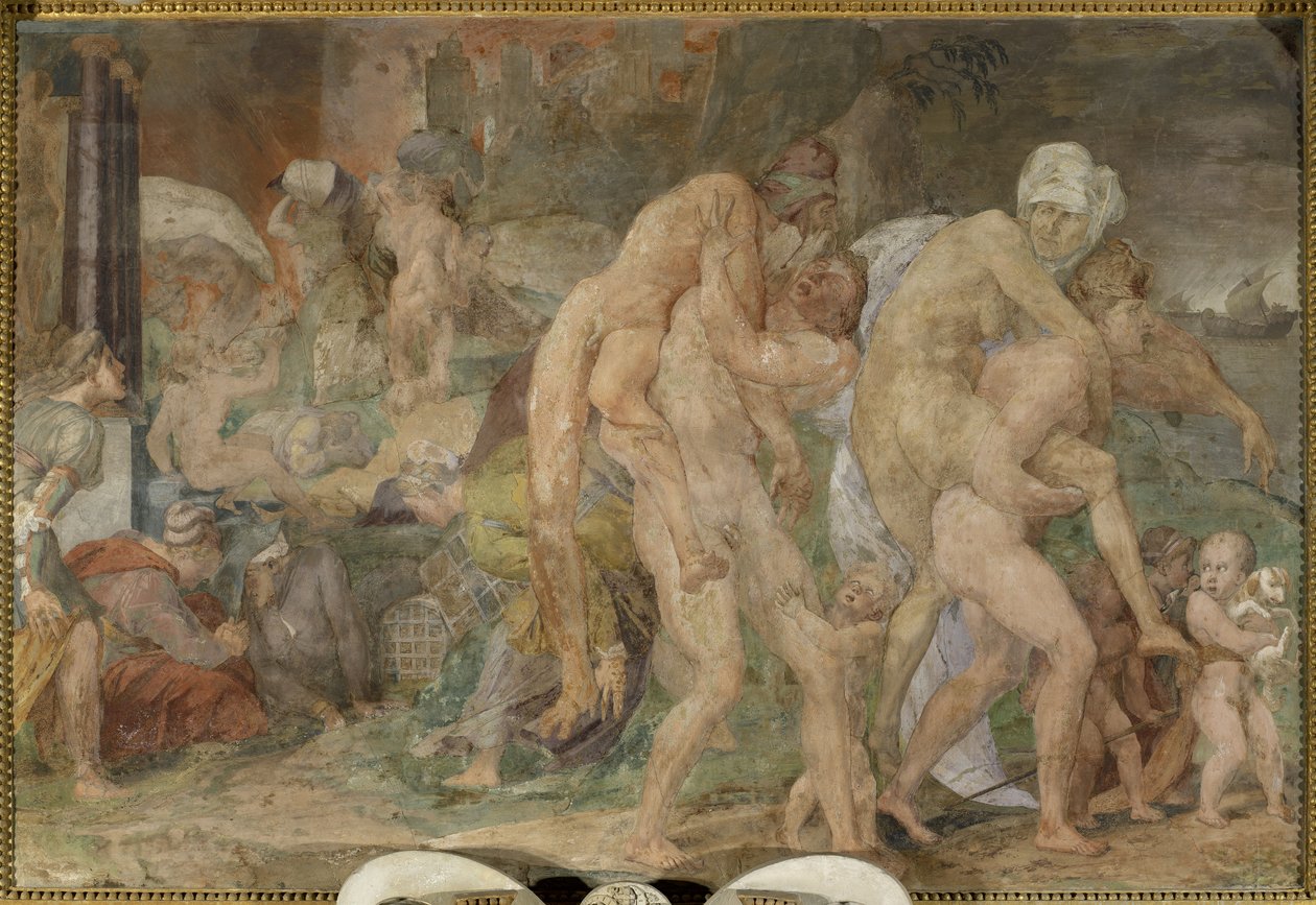 De tweelingen van Catania door Giovanni Battista Rosso Fiorentino