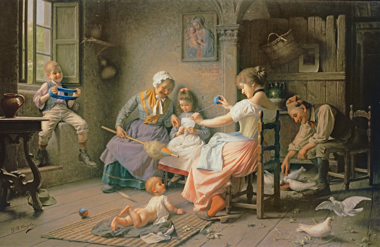 Moeder helpen door Giovanni Battista Torriglia
