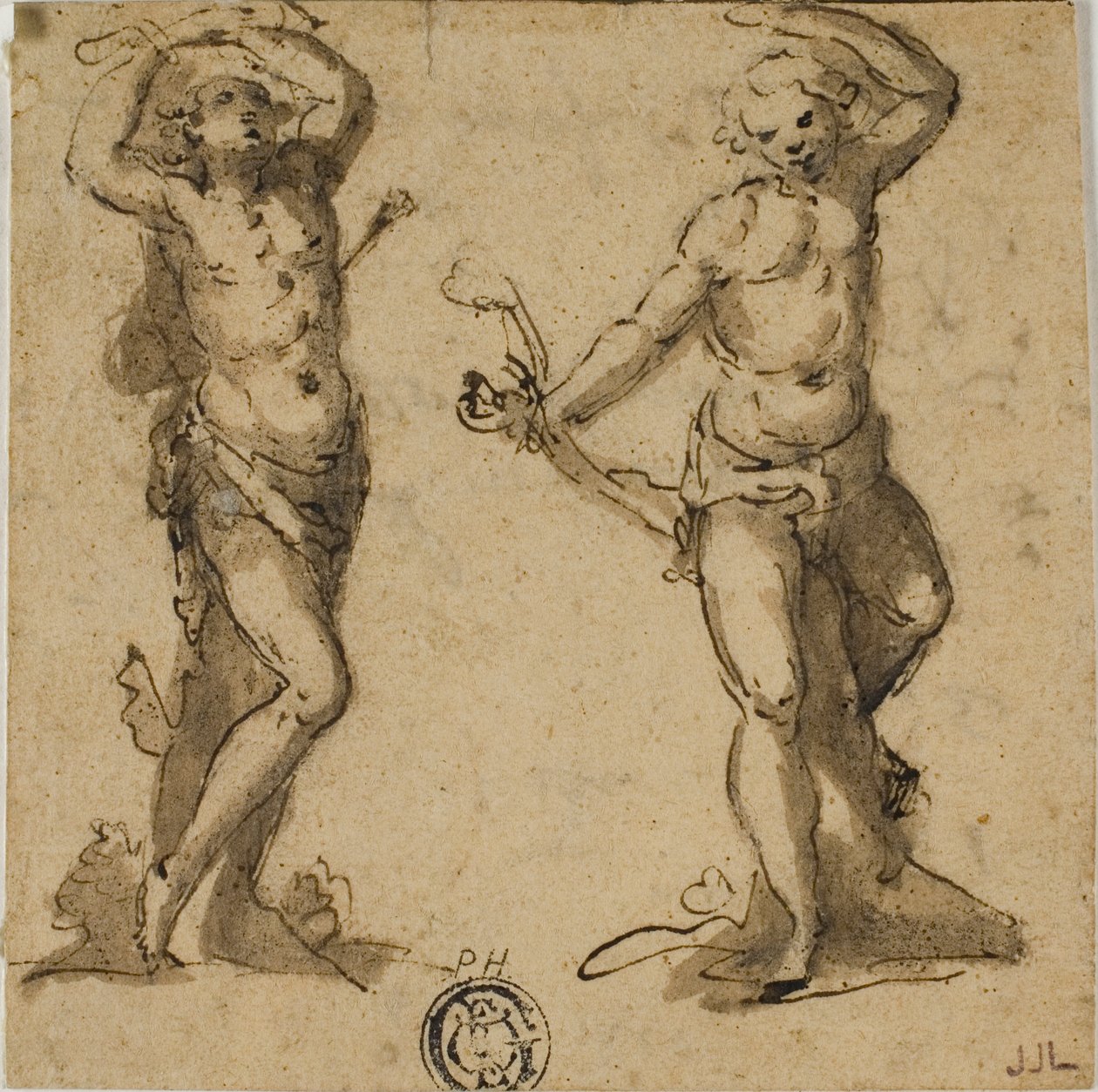 Twee Schetsen van Sint Sebastiaan door Giovanni Battista Trotti