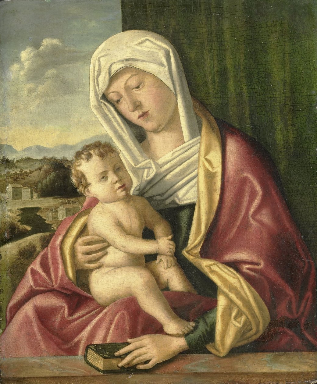 Madonna en Kind door Giovanni Bellini (school of)