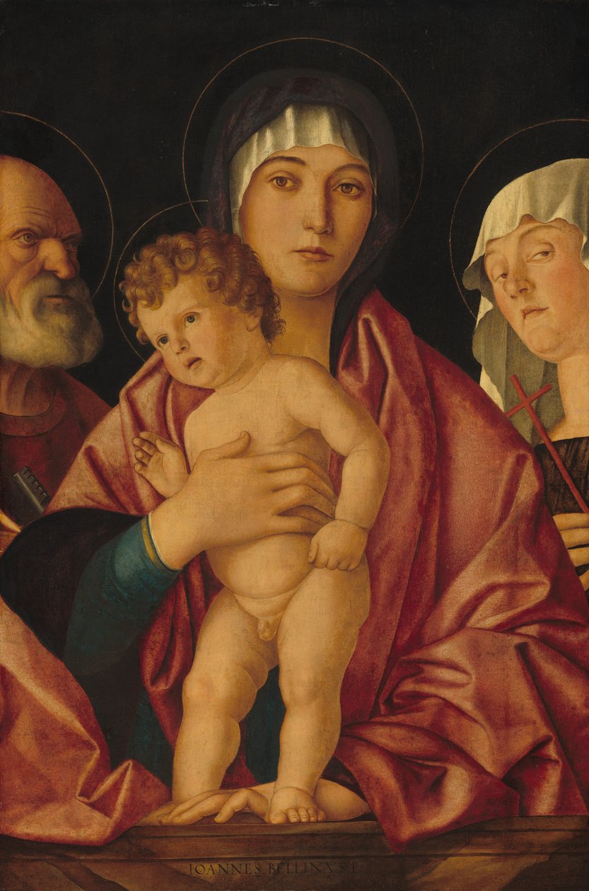 Madonna en kind met heiligen, ca. 1490-1500 door Giovanni Bellini