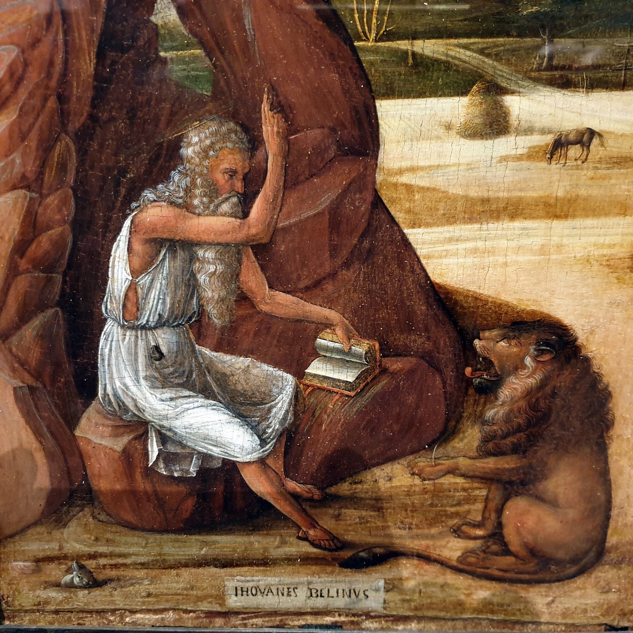 De heilige Hiëronymus in de woestijn door Giovanni Bellini