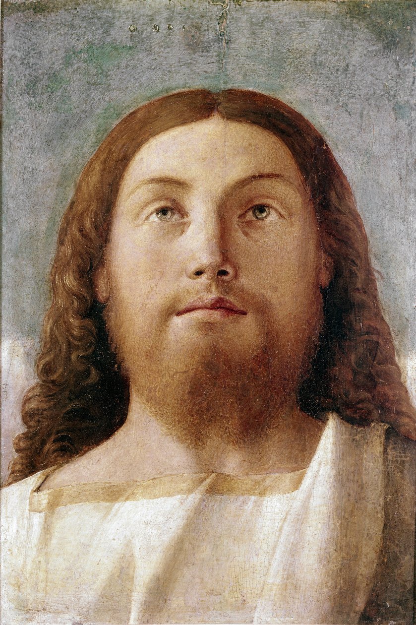 De Verlosser. Detail. door Giovanni Bellini