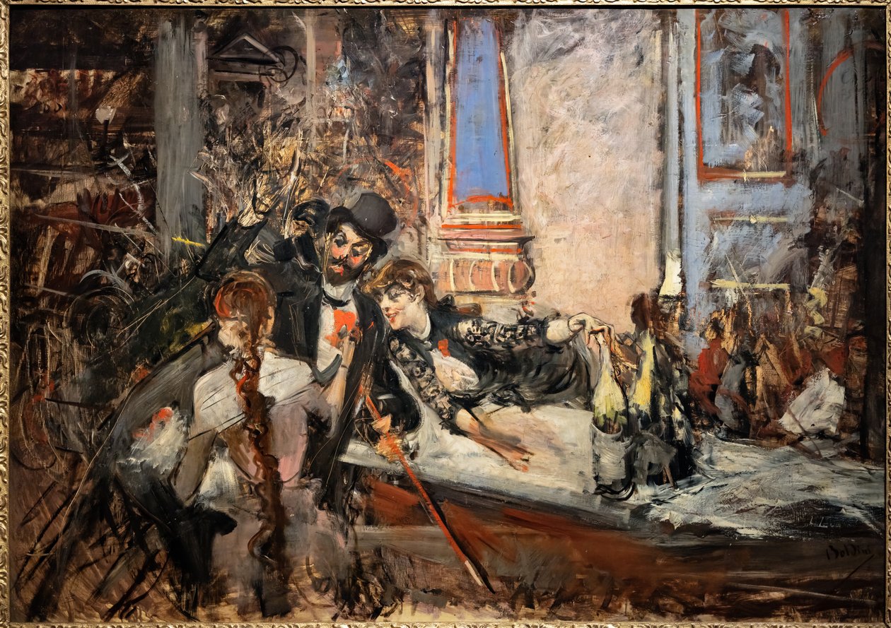 Bij de Folies Bergère door Giovanni Boldini
