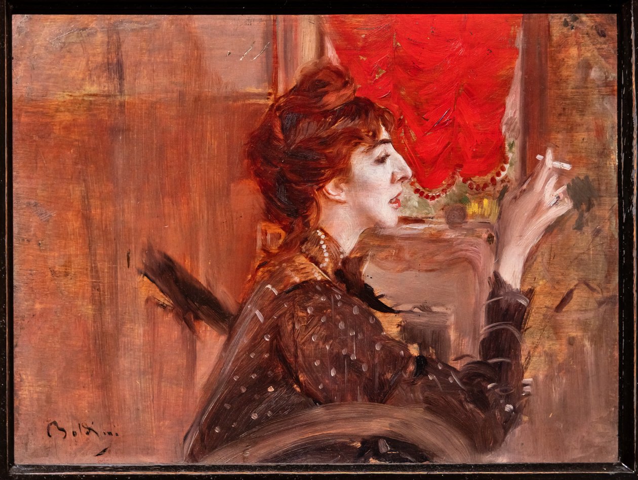 Het Rode Gordijn door Giovanni Boldini