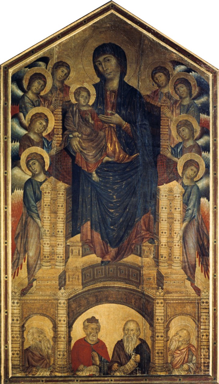 De Madonna in Majesteit Maestà, 1285-1286 door Giovanni Cimabue