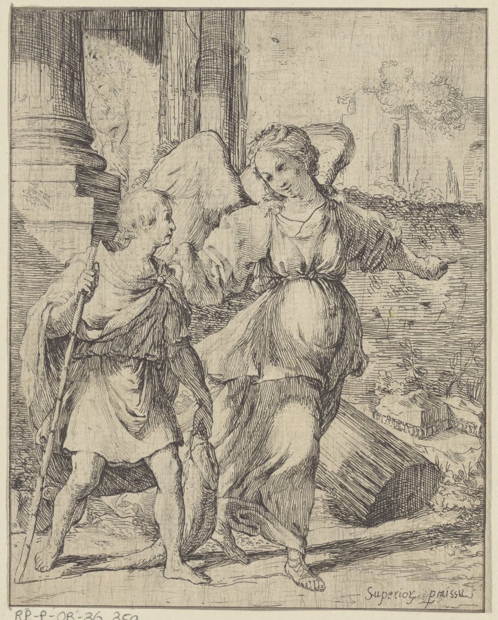 Tobias en de engel door Giovanni Citosibio Guidi